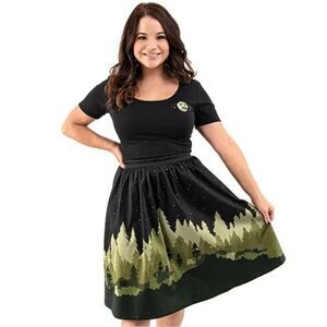 STITCH SHOPPE Loungefly Star Wars Ewok village Sandy‎ Disney circle skirt S/M